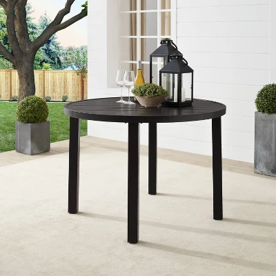 Kaplan 42" Outdoor Steel Round Dining Table Bronze - Crosley 3 Kaplan 42" Outdoor Steel Round Dining Table Bronze - Crosley