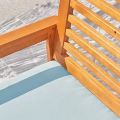 Waimea Honey Slatted Eucalyptus Wood Outdoor Dining Armchair With Cushion - Vifah -Outdoor Furniture Store GUEST b1f0da2a e0bb 483b 8dc3 4881056e1be4