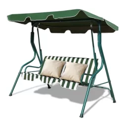 Costway 3 Seats Patio Backyard Canopy Steel Frame Swing Glider Hammock Cushioned -Outdoor Furniture Store GUEST b23b9366 f5a7 4dd7 a153 772aca759dac