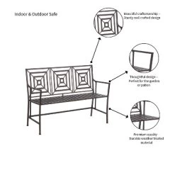 Evergreen Bronze Square Back Garden Bench -Outdoor Furniture Store GUEST b28d7616 e50d 44e9 b54e 3cd85a13ed62