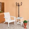 Costway 2PCS Patio Adirondack Chair Side Table Set Solid Wood Garden Deck White -Outdoor Furniture Store GUEST b30b5a01 071c 480d a688 af23f720887c