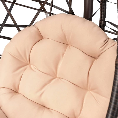 Cayuse Wicker Tear Drop Hanging Chair - Brown/Tan - Christopher Knight Home 6 Cayuse Wicker Tear Drop Hanging Chair - Brown/Tan - Christopher Knight Home - Image 4