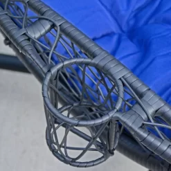 Cushioned Rattan Wicker Hanging Chair With Stand - Blue - Algoma -Outdoor Furniture Store GUEST b36f6481 6115 43b1 9916 589f229831f4