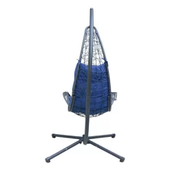 Cushioned Rattan Wicker Hanging Chair With Stand - Blue - Algoma -Outdoor Furniture Store GUEST b4151993 b9b5 4bd6 b362 1b0fb3678f79