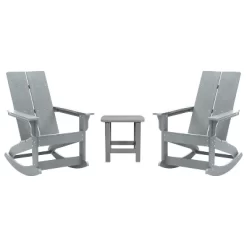 Flash Furniture Set Of 2 Finn Modern Commercial Grade All-Weather 2-Slat Poly Resin Rocking Adirondack Chairs With Side Table -Outdoor Furniture Store GUEST b43f09c0 bf89 4c8f 9afd 402c7c8d526d