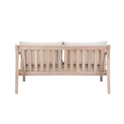 Linon Melita Acacia Two Seater Sofa Beige/White -Outdoor Furniture Store GUEST b44a19f0 b3ac 4371 a338 17d1be296197