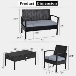 Costway 4PCS Patio Rattan Furniture Set Garden Deck 12 Costway 4PCS Patio Rattan Furniture Set Garden Deck -Outdoor Furniture Store GUEST b4970c4a 292d 4886 b9b8 5dc0e5ebbb46