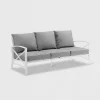 Kaplan Outdoor Metal Sofa White With Gray Cushions - Crosley -Outdoor Furniture Store GUEST b4d14e79 d5b1 4472 bbb3 b44897cc12fa