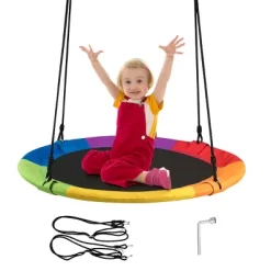 Costway 40" Flying Saucer Tree Swing Indoor Outdoor Play Set Kids Christmas Gift BlueGreen Pink -Outdoor Furniture Store GUEST b50e8b59 570e 4e50 9b3f bdc8bbe97ce3