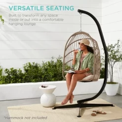Best Choice Products Metal Hanging Hammock C-Stand For Chair/ Weather-Resistant Finish, Offset Base - Stand Only -Outdoor Furniture Store GUEST b5329fc7 687e 47a2 aa5f 4c33ef9a865b