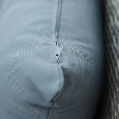 6pc Outdoor Set With Sectional & Glass Table - Gray - WELLFOR 11 6pc Outdoor Set With Sectional & Glass Table - Gray - WELLFOR - Image 9