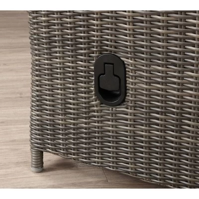 Asti Wicker 3 Seat Reclining Sofa With Cushions - Gray - Alaterre Furniture 6 Asti Wicker 3 Seat Reclining Sofa With Cushions - Gray - Alaterre Furniture - Image 4