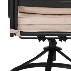 7pc Outdoor Dining Set With Svivel Chairs With Cushions & Large Metal Rectangle Table With Umbrella Hole - Captiva Designs -Outdoor Furniture Store GUEST b6af2699 aa9d 4845 a7d1 876bb3238992