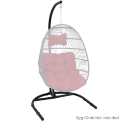 Sunnydaze Decor Sunnydaze Indoor/Outdoor Durable Powder-Coated Steel U-Shaped Hanging Egg Chair Swing Stand - 76" - Black -Outdoor Furniture Store GUEST b7587cd0 518e 4bbb 9de3 f08289e6b186