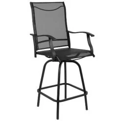 Emma And Oliver Patio Bar Height Stools Set Of 2, All-Weather Textilene Swivel Stools -Outdoor Furniture Store GUEST b759e714 2725 4e01 ba42 594a231f9adb