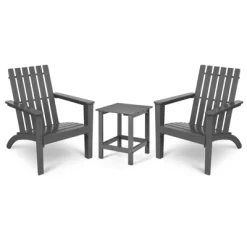 Tangkula 3PCS Patio Adirondack Chair Side Table Set Solid Wood Garden Deck Bistro Set Classic Furniture -Outdoor Furniture Store GUEST b77c62e5 f02b 4821 9998 bb9567a729e3