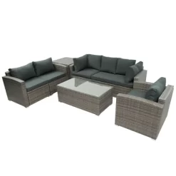 7pc Wicker Patio Seating Set With Storage Box - Gray - GODEER 20 7pc Wicker Patio Seating Set With Storage Box - Gray - GODEER -Outdoor Furniture Store GUEST b780ebbe 7605 4b28 b9ff 46dd10f5f9f4