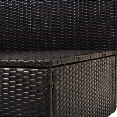 4pc Wicker Half-Moon Patio Set With Cushions - Brown/Beige - GODEER 5 4pc Wicker Half-Moon Patio Set With Cushions - Brown/Beige - GODEER - Image 3