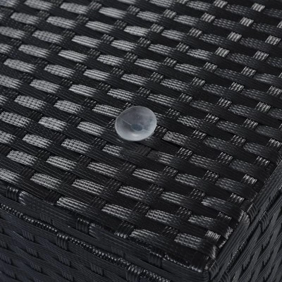 5pc Wicker Patio Conversation Set With Cushions - Black/Beige - GODEER 11 5pc Wicker Patio Conversation Set With Cushions - Black/Beige - GODEER - Image 9