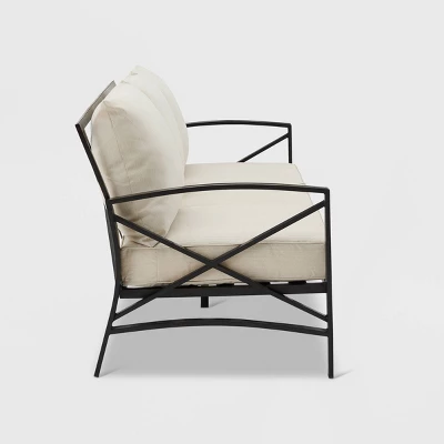 Kaplan Outdoor Metal Sofa Oil Rubbed Bronze With Cushions - Crosley 6 Kaplan Outdoor Metal Sofa Oil Rubbed Bronze With Cushions - Crosley - Image 4