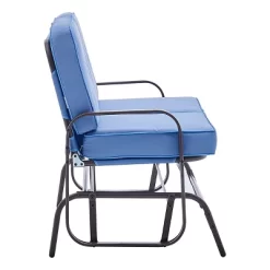 Barton Outdoor 2-Person Glider Bench Patio Rocking Loveseat Cushioned Seat, Blue -Outdoor Furniture Store GUEST b86be1ce 3c7a 4f40 ac7e ae9469fa0194