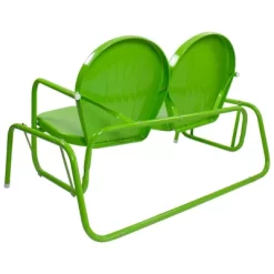 Northlight 48.25" Outdoor Retro Metal Tulip Double Glider Patio Chair, Lime Green -Outdoor Furniture Store GUEST b8e4c11e e961 49a3 9c4c ab4f8eb29365