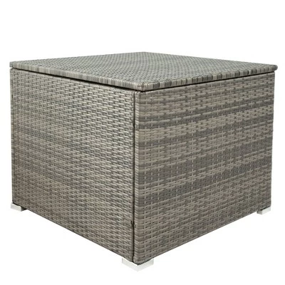 7pc Wicker Patio Seating Set With Storage Box - Gray - GODEER 14 7pc Wicker Patio Seating Set With Storage Box - Gray - GODEER - Image 12