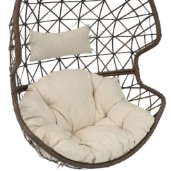 Sunnydaze Decor Sunnydaze Outdoor Resin Wicker Patio Danielle Hanging Basket Egg Chair Swing With Cushion And Headrest - 2pc -Outdoor Furniture Store GUEST b9035b44 adba 4b3f 98e1 cdd153095ca1