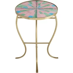 Teal Island Designs Modern Gold Round Outdoor Accent Side Table 14 1/4" Wide Pink Green Mosaic Tabletop For Front Porch Patio House Balcony 11 Teal Island Designs Modern Gold Round Outdoor Accent Side Table 14 1/4" Wide Pink Green Mosaic Tabletop For Front Porch Patio House Balcony -Outdoor Furniture Store GUEST b97aa058 8cd5 41e4 a38a bb6a16b4381f
