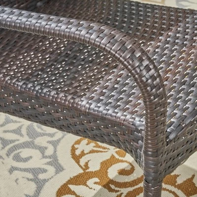 Hayes 9pc Wood & Wicker Expandable Dining Set - Natural/Brown - Christopher Knight Home 5 Hayes 9pc Wood & Wicker Expandable Dining Set - Natural/Brown - Christopher Knight Home - Image 3