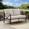 Kaplan Outdoor Metal Loveseat - Oatmeal/Bronze - Crosley -Outdoor Furniture Store GUEST b9c2e968 dd9d 4510 93d7 34a3630a6848