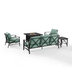 Kaplan 5pc Outdoor Sofa Set With Fire Table - Mist - Crosley -Outdoor Furniture Store GUEST ba84a8bc 56e1 492c a667 9e17ac7a64ef