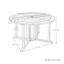 5pc Outdoor Folding Dining Set - Natural - CorLiving -Outdoor Furniture Store GUEST bae40a03 c40b 486f 9389 f504e1e1c074