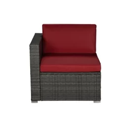 5pc Rattan Wicker Outdoor Conversation Set - Gray/Red - GODEER -Outdoor Furniture Store GUEST bb4bb92c e9a7 4065 8e72 317226e99075