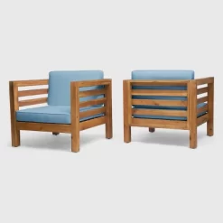 Oana 2PK Acacia Wood Club Chairs - Christopher Knight Home -Outdoor Furniture Store GUEST bc130fd6 0831 41d2 b658 666819a578f8