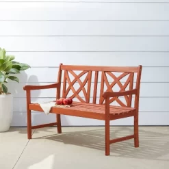 Vifah 4' Wood Garden Bench - Brown
