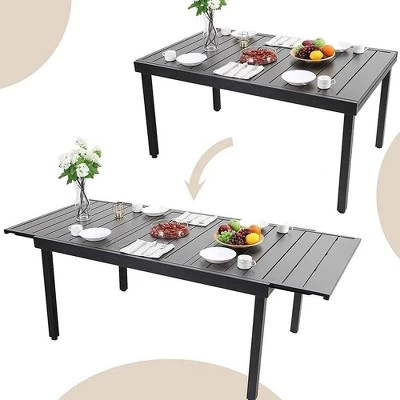 7pc Outdoor Dining Set With Expandable Metal Table - Captiva Designs 3 7pc Outdoor Dining Set With Expandable Metal Table - Captiva Designs