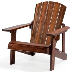 Costway 110 LBS Capacity Kid's Adirondack Chair Patio Wood High Backrest Arm Rest -Outdoor Furniture Store GUEST bd0786b4 ed2c 43cb be51 d8ec93ea984c