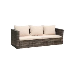 4pc Wicker Patio Sectional Seating Set With Sofa, Arm Chair, Ottoman & Accent Table - Brown/Beige - GODEER 17 4pc Wicker Patio Sectional Seating Set With Sofa, Arm Chair, Ottoman & Accent Table - Brown/Beige - GODEER -Outdoor Furniture Store GUEST bd652fe3 5ff6 4f42 87f5 3e83cb526afc