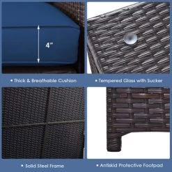 Costway 6PCS Patio Rattan Furniture Set 32'' Fire Pit Table Tank Holder With Cover Beige/Navy/Red/Turquoise 22 Costway 6PCS Patio Rattan Furniture Set 32'' Fire Pit Table Tank Holder With Cover Beige/Navy/Red/Turquoise -Outdoor Furniture Store GUEST bd6b859c ff99 4510 9bc0 7c12d450aea1