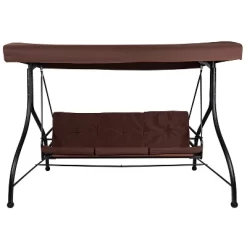Emma And Oliver 3-Seat Outdoor Steel Converting Patio Swing And Bed Canopy Hammock In Brown 14 Emma And Oliver 3-Seat Outdoor Steel Converting Patio Swing And Bed Canopy Hammock In Brown -Outdoor Furniture Store GUEST bd78c6ce 1385 4928 b7de 2da300fff8da