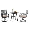 3pc Patio Set With 2 Swivel Chairs & Round Table - Black - Captiva Designs