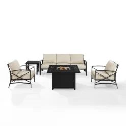Kaplan 5pc Outdoor Sofa Set With Fire Table - Oatmeal - Crosley -Outdoor Furniture Store GUEST bdf5b657 18b0 4543 a6f6 07aac6b5789d