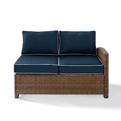 Bradenton Steel Outdoor Sectional Navy/Weathered Brown - Crosley