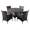 Rodgers 5pc Wicker Patio Dining Set With Cushions - Brown - Christopher Knight Home -Outdoor Furniture Store GUEST bf1711cf f7f9 48de a8fd cf2c4cc54bb9