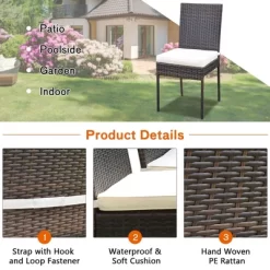 Costway 10 PCS Patio Rattan Dining Set Glass Table High Back Chair Garden Deck Mix Brown -Outdoor Furniture Store GUEST bf4076fc c0c9 4106 8a35 6bcaebdd656c