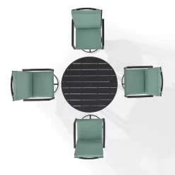 5pc Kaplan Outdoor Steel Round Dining Set With Swivel Chairs Mist/Bronze - Crosley -Outdoor Furniture Store GUEST c050cb36 ebdb 4488 aee7 aa789e30fbba