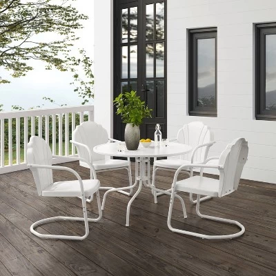 Tulip 5pc Outdoor Dining Set - White - Crosley 5 Tulip 5pc Outdoor Dining Set - White - Crosley - Image 3