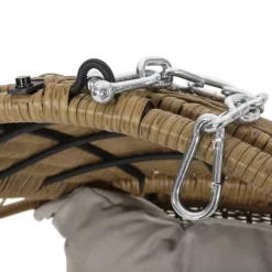 Greystone Indoor/Outdoor Wicker Hanging Chair With 8' Chain - Light Brown/Beige - Christopher Knight Home -Outdoor Furniture Store GUEST c0f425a7 5538 4cab afd5 ae414bbe2b67