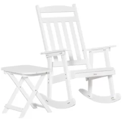 Outsunny Wooden Rocking Chair Set, 2-Piece Outdoor Porch Rocker With Foldable Table For Patio, Backyard And Garden -Outdoor Furniture Store GUEST c10ca7c6 7aee 4f41 844f e2600c162769